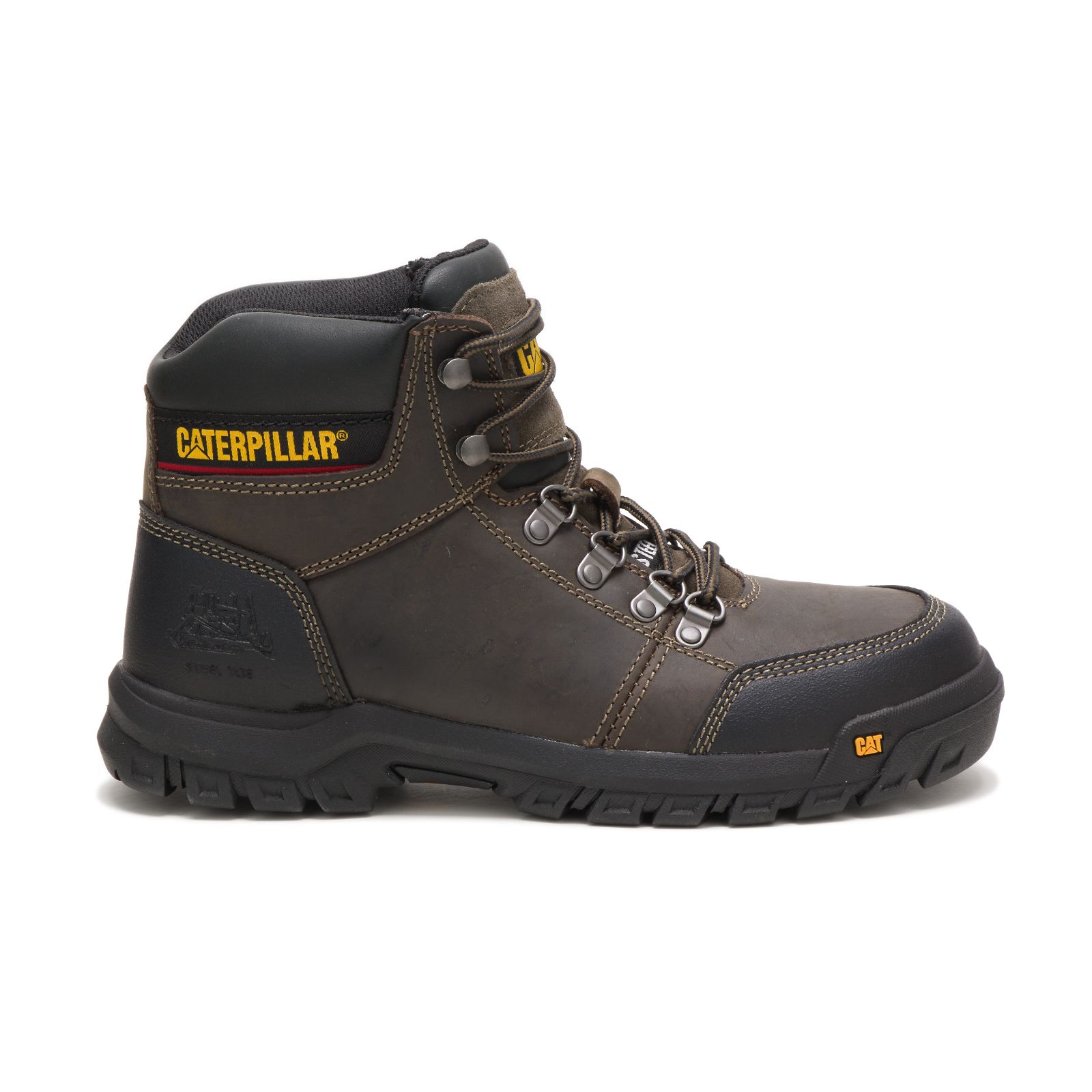 Caterpillar Outline Steel Toe - Mens Work Boots - Dark Grey - NZ (809BKYMWD)